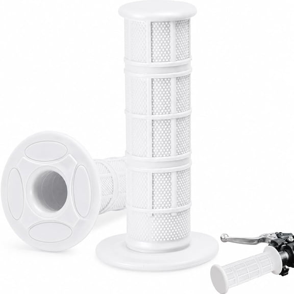 TELOLY 2 Pcs White Grips Bike Grips 22Mm 7/8" for Ebike, Soft Rubber Premium Non-Slip for Motorcycle Comfort