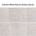 thumbnail image 7 of NEWSPIED 8 Sheets White Nail Art Stickers 3D Gothic Nail Decals Designer Nail Art Supplies Goth Snake Moon Star Rose Leaf Flame Butterfly Lines Nail Stickers for Acrylic Nails Nail Decoration, 7 of 7