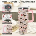 thumbnail image 4 of Dachshund Tumbler with Handle and Straw 40 OZ Weiner Dog Cup Cute Funny Dog Coffee Travel Mug Stainless Steel Insulated Water Bottle Dachshund Mom Stuff Decor Gifts for Women, 4 of 6
