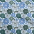 thumbnail image 1 of oneOone Cotton Poplin Medium Blue Fabric Floral Retro Craft Projects Decor Fabric Printed By The Yard 56 Inch Wide, 1 of 5
