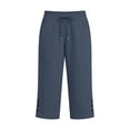thumbnail image 4 of Capri Pants for Women High Waisted Straight Leg Stretchy Lightweight Yoga Trousers Casual Work Golf Leggings with Pockets, 4 of 4