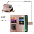 thumbnail image 3 of Allytechgroup Wallet Case for Apple iPhone 13 Pro, 9 Cards Holder + Zipper Pocket + Hand Wrist Shockproof Stand Flip Cover RFID Blocking Phone Case for Women Men, Pink, 3 of 7