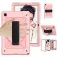 thumbnail image 2 of Dteck for Samsung Galaxy Tab A7 10.4" T500 T505 (2020 Released),Shockproof Three-Layer Multi-functional Case Heavy Duty Protector Rubber Hard Back Kickstand Hand Strap Cover,Rosegold, 2 of 6