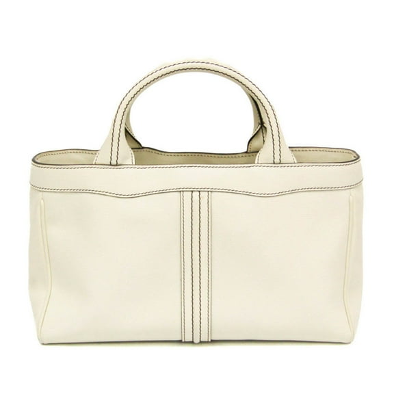 Pre-Owned Valextra V5U41 J Bag Women's Leather Handbag Off-white