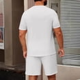 thumbnail image 5 of Domuza Short Sets for Men Summer 2 Piece Summer Fashion Casual Tee Drawstring Shorts Sets Casual Summer Matching Set White 3XL, 5 of 5