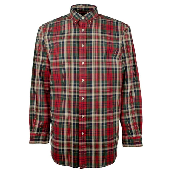 Polo Ralph Lauren Big & Tall Men's Plaid Long Sleeve Plaid Oxford Shirt LT Multi
