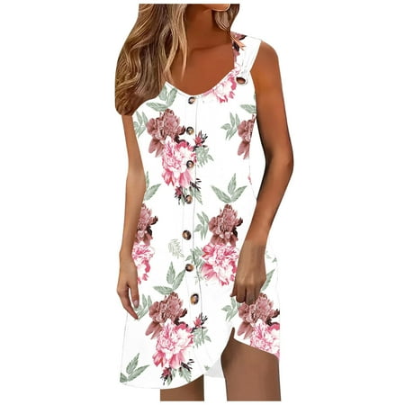 Ruimatai Women s Sexy Crew Neck Strap Dress Stretchy Comfortable Casual Summer Sleeveless Solid Pajama Nightwear Couple Lingerie Elastic Button Down Mini Dress