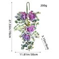 thumbnail image 3 of Spring Wreath Door Hanging | Artificial Hydrangea Blue Flower Arrangement | Non-Fading Decoration for Front Door Porch Wall Home | 30x70 cm | Indoor Outdoor Use, 3 of 6