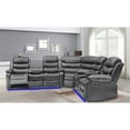 thumbnail image 2 of Kingway Furniture Faux Leather Reclining Sectional Sofa, Gray, 2 of 17