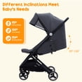 thumbnail image 7 of Kojooin Lightweight Baby Stroller, Compact Umbrella Stroller with Adjustable Sunshade/Footrest/Backrest, Folds with One Hand, Suitable for Newborns, and Can Be Taken On Board, 7 of 7