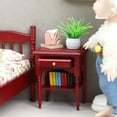 thumbnail image 6 of HERFIER Vintage Wooden Bedside Table: Mini Nightstand Furniture, 6 of 8