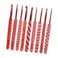 thumbnail image 3 of 9pcs Crochet Crochets Tailles Différentiables Poignée Rouge Poignée Ergonomique Aluminium Matériel Aiguilles à Tricoter Ensemble, 3 of 8