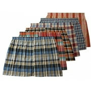 Different Touch 6 Men's True Big and Tall USA Classic Design Plaid Woven Boxer Shorts Underwear