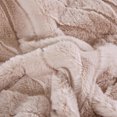thumbnail image 3 of HIG 4-Piece Pink Faux Fur Comforter Set – Soft Cozy Carved Texture, All-Season Bedding, Includes Comforter, 2 Shams & 1 Decorative Pillow, Queen, 3 of 4