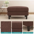 thumbnail image 2 of Mecor Ottoman Footrest 30 Inches, Fabric Bench Couch Furniture, Wooden Legs, Rectangular Ottoman, Footstool for The Living Room, Entryway, Bedroom, Contemporary ( Brown ), 2 of 5