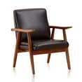 thumbnail image 1 of Manhattan Comfort Fauteuil d'Appoint en Similicuir Noir et Ambre, 1 of 3