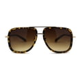 thumbnail image 1 of Mens Large Double Bridge Racer Rectangle Sunglasses Gold Tortoise Brown, 1 of 4