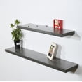 thumbnail image 4 of Set of 2 Modern and Contemporary Black Oak Floating Shelf, 4 of 4
