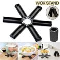 thumbnail image 1 of Black Foldable Non-slip Heat Pad Trivet Pan Pot Mat Kitchen, 1 of 9