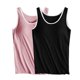 thumbnail image 1 of Camisola de manga corta para mujer, 2 piezas, con almohadilla para el pecho, sin aros de acero, ropa interior para yoga, deportes, pijamas para mujer, 1 of 2