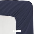 thumbnail image 2 of Microfiber 2 Twin XL Fitted Bottom Bed Sheets (2-Pack) 1800 Ultra Soft and Comfy - 15" Deep Pocket, 39" x 80" Great for Dorm Room, Hospital & Split King Dual Adjustable Beds (Navy, Twin), 2 of 5
