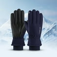 thumbnail image 2 of 2Pair Mens Gloves for Cold Weather Winter Fashion Fur Skiing Warm Plush Waterproof Upgraded Touch Screen Womens Mittens Blue, 2 of 5