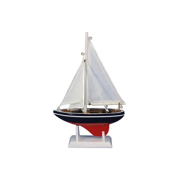 Hampton Nautical Wooden Endeavour Model Sailboat Decoration 9" - Small Wood Sailboat - Wooden Mo