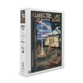 thumbnail image 2 of Clarks Hill Lake, Georgia, Retro Camper and Lake (1000 Piece Puzzle, Size 19x27, Challenging Jigsaw Puzzle for Adults and Family, Made in USA), 2 of 4