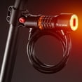 thumbnail image 3 of Pebbuoy Bicycle Lock with LED Tail Light Shear-Resistant Anti-Theft 5 Digit Resettable Combination Bike Cable Lock Accessories, 3 of 6