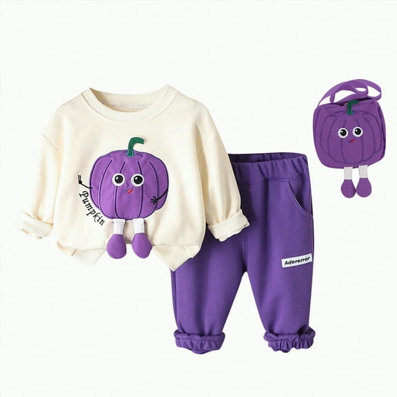 Futezty Toddler Boys Girls Clothes Fall Winter Outfit Sets, Baby Outfits Long Sleeve Crewneck Letter Print Elastic Waist 6 12 18 24 Months 2T 3T 4T 3PCS Tops And Pants