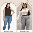 thumbnail image 5 of Plus Size Women Leather Belt Black Casual Waist Belt for Jeans Pants with Metal Pin Buckle, 5 of 7