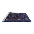 thumbnail image 2 of Ahgly Company Machine Washable Indoor Square Persian Blue Traditional Area Rugs, 4' Square, 2 of 4