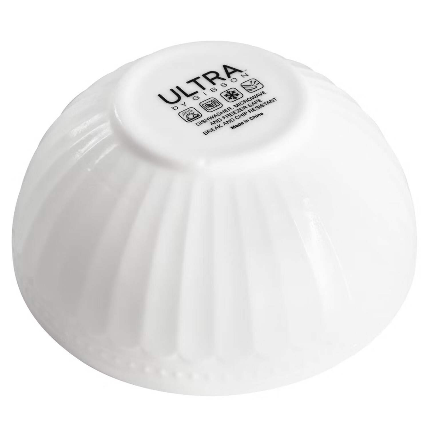 Gibson Ultra 142770.12 Ultra by Gibson Swanton Arch Break-Resistant Opal Glass Dinnerware Set, White - 12 Piece