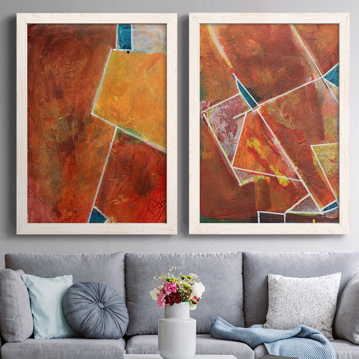 Primary Connection I - Premium Framed Canvas 2 Piece Set - Ready to Hang