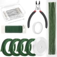thumbnail image 1 of NESCCI Kit de arreglos florales con cinta floral verde y alambre Alambre de tallo floral de calibre 26 Alambre floral de calibre 22 Alfiler de boutonniere para floristería de envoltura de tallo de ram, 1 of 7