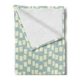 thumbnail image 2 of Modern Soft Flannel Fleece Blanket, Big and Small Asymmetrical Squares Pattern Modern Geometric Tile Design Print, Cozy Plush for Indoor and Outdoor Use, 50" x 60", Pale Blue Cream, by Ambesonne, 2 of 5
