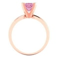 thumbnail image 4 of 1.0ct princess cut pink Zircon 14k rose gold Bridal Wedding Engagement Promise Anniversary Ring for Women size 10.25, 4 of 7