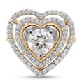 thumbnail image 2 of White Lab Created Moissanite Diamond Heart Double Halo Engagement Promise Ring In 14K Yellow Gold Over Sterling Silver(G-H Color,VVS1 Clarity,1.50 Cttw)-8.5, 2 of 7