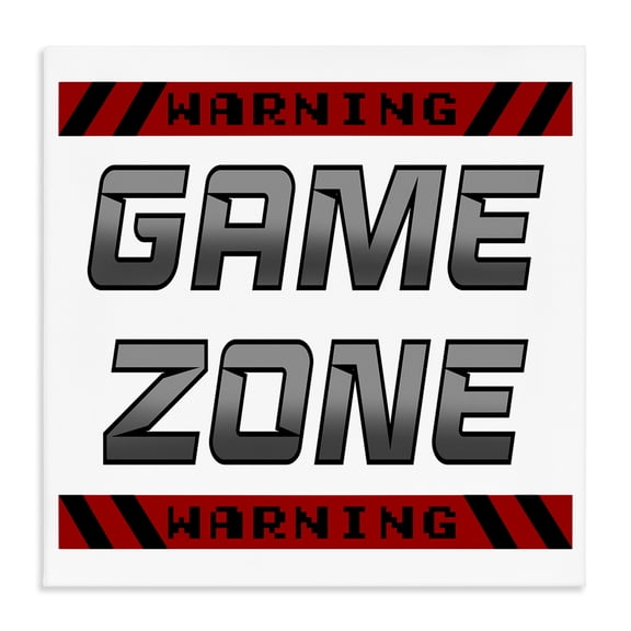 Stupell Industries Game Zone Warning Canvas Wall Art, design by Marcus Prime
