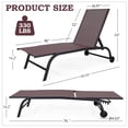 thumbnail image 2 of Yoleny Chaise Longue de Patio de 66 cm de Large avec Roulettes, Ensemble de 2 Chaises Longues de Piscine avec Dossier Réglable, Chaises Longues d'Extérieur en Textilène Imperméable pour Patio, Terrasse et Bord de Piscine, Brun, 2 of 7
