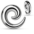 thumbnail image 2 of Pair of Seamless Steel Spiral Ear Tapers Polished & Anodized, 2 of 8