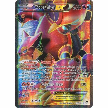 Pokemon Xy Steam Siege Volcanion Ex 107114 Full Art Ultra Rare New Nm