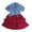 Red, variant on Toddler Kids Girls 2 Pieces Outfit Set Short Sleeved Denim Jacket And Polka Tiered Skirt Sets Children Clothes 3-14 Years