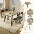 thumbnail image 5 of Lofka Kitchen Table and Chairs Set for 4, 5 Piece Dining Room Table Set with 4 PU Leather Chairs and Placements, Gray, 5 of 8