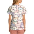 thumbnail image 5 of Kixjoy Scrub Tops Women Oversized Short Sleeve V Neck Nurse Scrubs Animal Printed Stretchy Medical Tops Casual Lightweight Womens Blouses with Pockets, Beige 2XL, 5 of 6