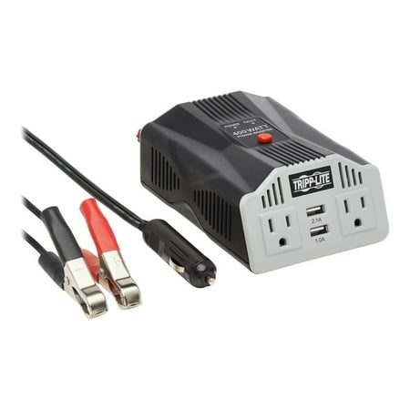 Tripp Lite 400W Car Power Inverter with 2 Outlets & 2 USB Charging Ports, Ultra-Compact (PV400USB)