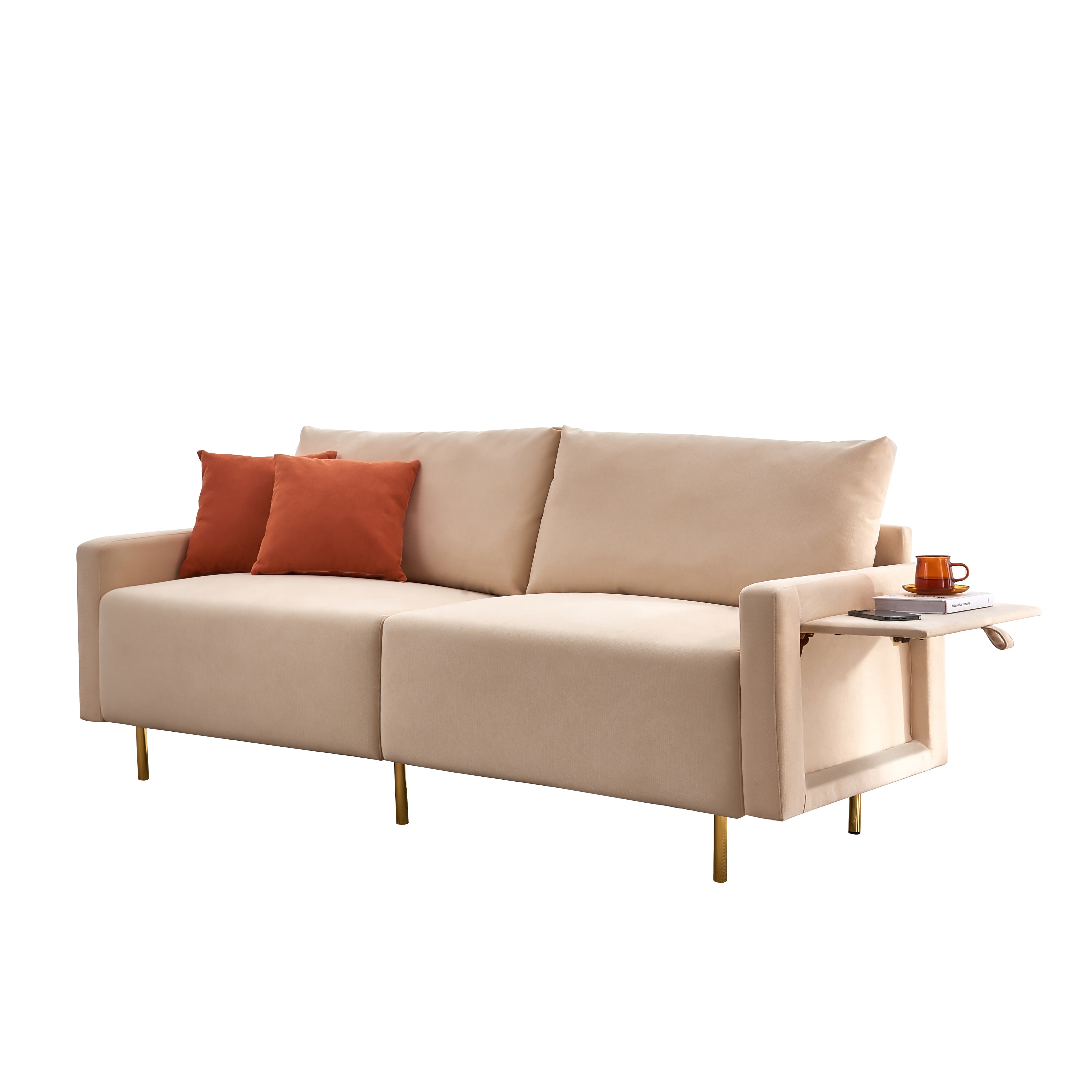 BSHTI 66.9 inch Modern Upholstered 2-Seat Loveseat Sofa,European style Loveseat Sofa for Livingroom(Navy Blue)