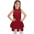 thumbnail image 3 of Alvivi Kids Girls Shiny Rhinestones Figure Ice Roller Skating Dress Sleeveless Ballet Dance Leotard Burgundy 12, 3 of 7