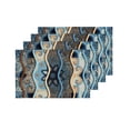 thumbnail image 4 of MKHERT Modern Ornamental Mosaic Tile Floral Patterns Relief Waves Placemats Table Mats for Dining Room Kitchen Table Decoration 12x18 inch,Set of 4, 4 of 4