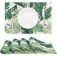 thumbnail image 2 of Tropical Palm Leaves Placemats Set of 6,Summer Green Plant Leaf Dining Table Mats,Non-Slip Washable Place Mats Farmhouse Kitchen Table Placemats for Indoor Outdoor Party Wedding Decoration,12x18 inch, 2 of 6